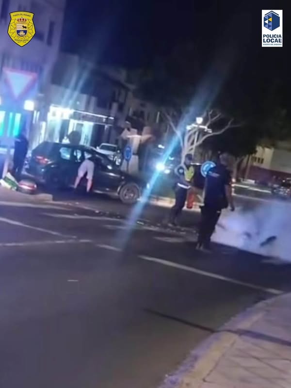 Motorcycle collision leads to fire in Puerto del Rosario. Motorcycle collision leads to fire in Puerto del Rosario.