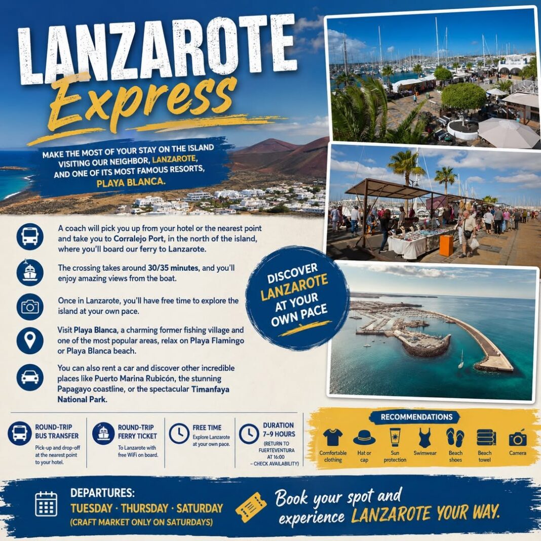 Unforgettable Day Trip from Caleta de Fuste to Playa Blanca! Unforgettable Day Trip from Caleta de Fuste to Playa Blanca!